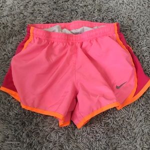 Pink and Orange Dri-fit Nike shorts